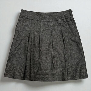 Ann Taylor Light Brown Wool Blend Pleated A-Line Skirt Sz 8 Lined Career Office